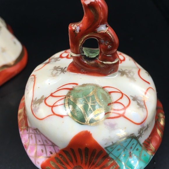 Antique Kutani Hand Painted Asian Floral Japanese CeramicTeapot Signed Meiji - Picture 7 of 9